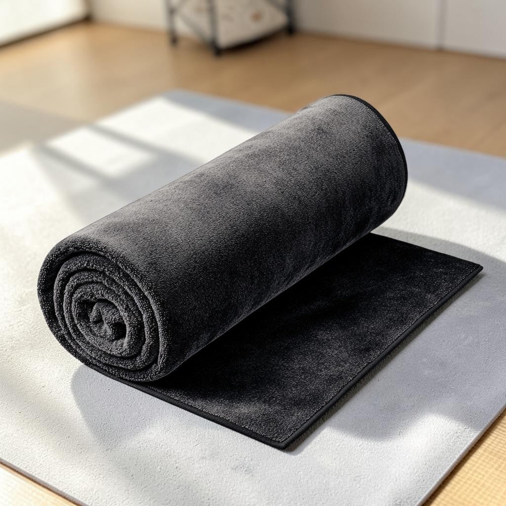Qjkvn Gym Towel - Anti-Slip Yoga Towel with Grip Backing - Super Absorbent & Soft - Extra Long for Gym Mats - Sweat-Proof